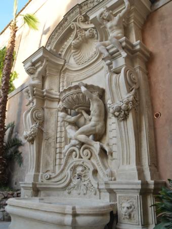 Prospettiva di insieme della Mostra d’Acqua all’esito dei restauri